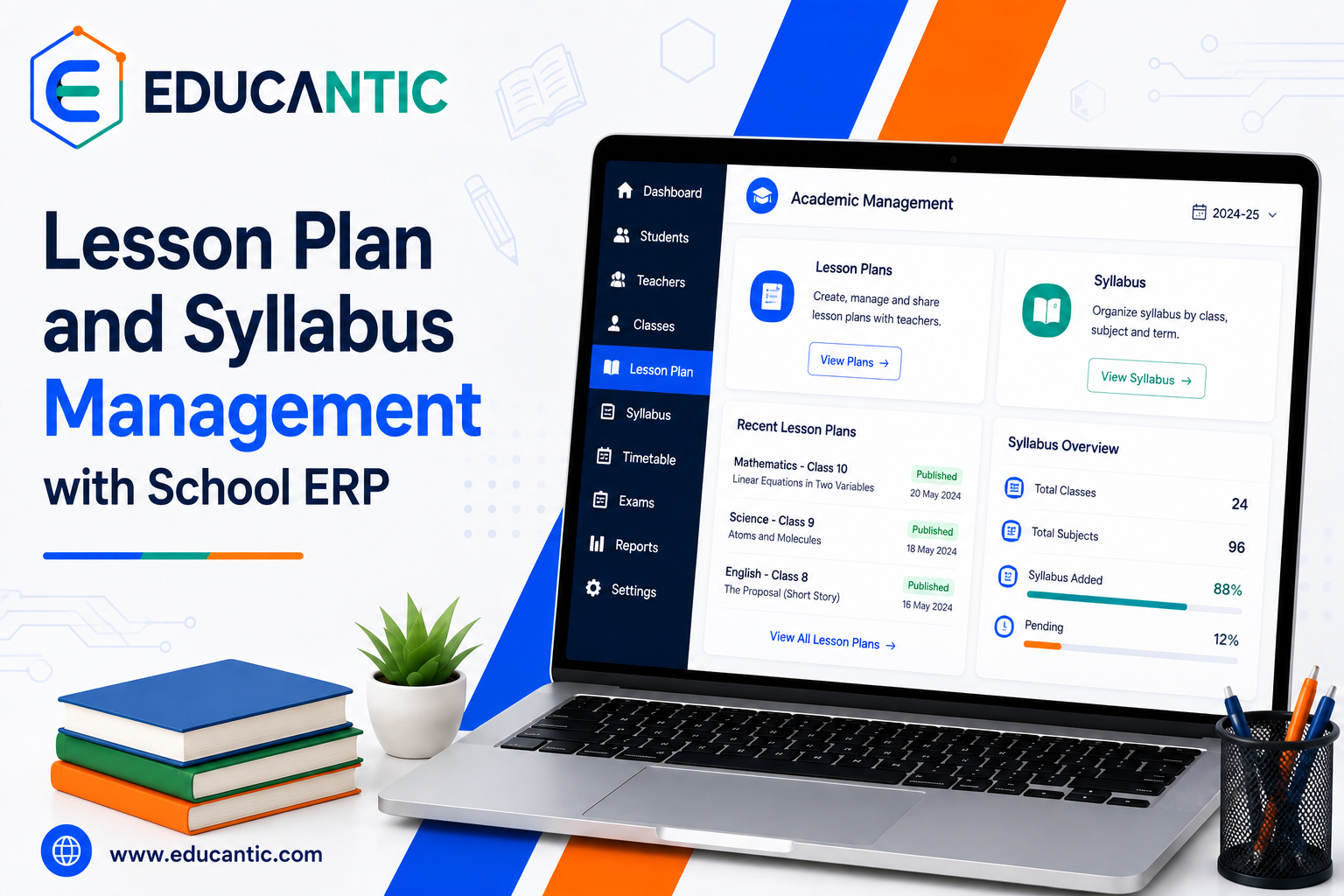 Lesson Plan and Syllabus Management with School ERP
